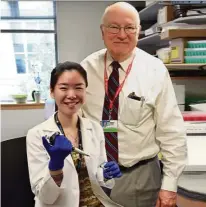  ??  ?? Tan Jia Wei is one of three UCSI students who spent a year conducting high-impact research at Harvard Medical School. She is seen here with Prof Dr Gordon Williams.