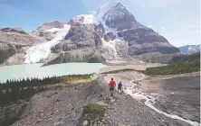  ??  ?? Berg Lake Trail is a moderate 23-kilometre hike that rises 800 metres.
