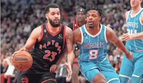  ?? FRANK GUNN/THE CANADIAN PRESS VIA AP ?? Fred VanVleet (23) might be the best overall fit if the Suns are looking at guards.