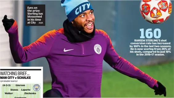  ?? AMA ?? Eyes on the prize: Sterling has blossomed in his time at City