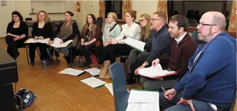  ??  ?? Wexford Light Opera members rehearsing for ‘9 To 5 The Musical’. Their annual fundraisin­g fashion show takes place on Thursday.