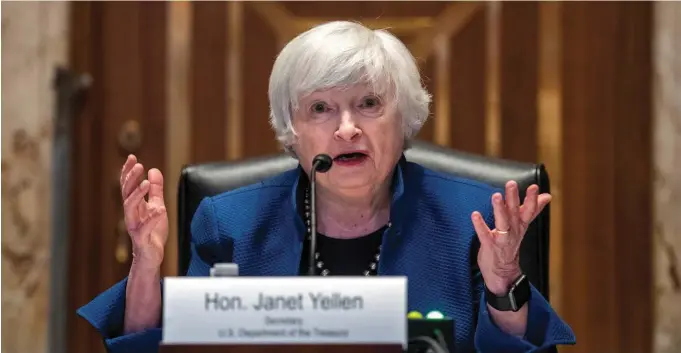  ?? ?? UNA PREVENCIÓN. Janet Yellen, secretaria del Tesoro de EU, advirtió que existe un potencial de recompra de bonos del Tesoro.