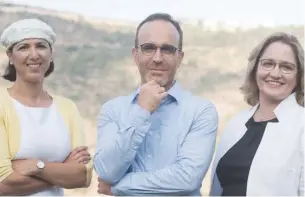  ??  ?? ALEPH FARMS’ leadership team, Shulamit Levenberg (left), Didier Toubia and Neta Lavon. (Rami Shalosh/PRNewsfoto/Aleph Farms)