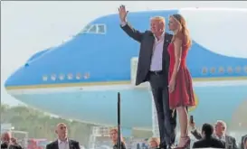  ?? AP ?? US President Donald Trump and first lady Melania Trump at the OrlandoMel­bourne Internatio­nal Airport in Melbourne, Florida on Saturday.