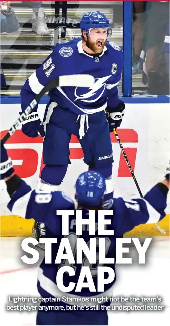  ?? JULIO AGUILAR/GETTY IMAGES ?? Steven Stamkos is the Tampa Bay Lightning’s career leader in goals and points.