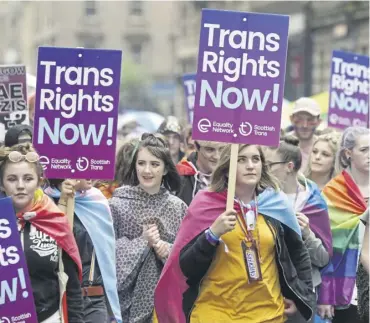  ?? ?? ↑ The Scottish Government’s Gender Recognitio­n Reform Bill passed stage two at Holyrood this week