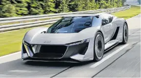  ??  ?? Right: The driver’s seat and steering wheel can be moved to either side of the car or even in the middle. The PB18 E-tron gives a glimpse into what Audi says will be possible in a few years, left.