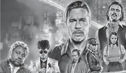  ?? Illustrati­on provided ?? Our list of top-ranked action movies available on Netflix includes “Bullet Train,” starring Brad Pitt.