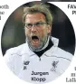  ??  ?? Jurgen Klopp FAVOURITES: Sadio Mané and Philippe Coutinho, left