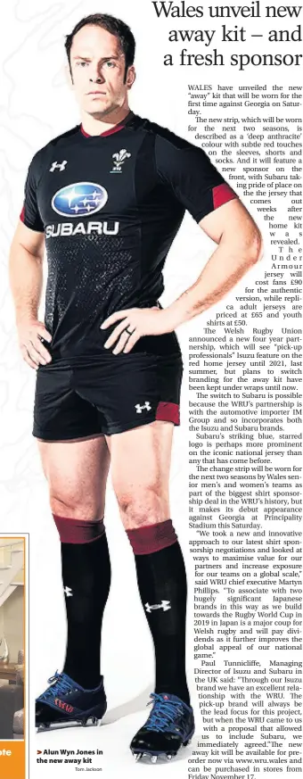  ?? Tom Jackson ?? > Alun Wyn Jones in the new away kit