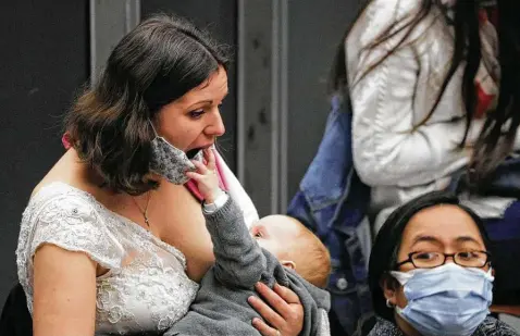  ?? Gregorio Borgia / Associated Press ?? Since pregnant women were not part of Moderna or Pfizer’s clinical trials, vaccinated new mothers will serve as a control group.