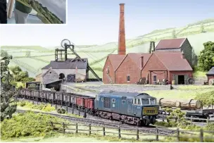  ??  ?? Right: Jerry Clifford painted this excellent backscene for his ‘Highbury Colliery’ layout (MR175). The detail is only modest and the muted colour complement­s the great modelling without dominating it.