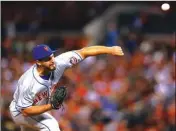  ?? BILLY HURST / The Associated Press ?? Mets’ reliever Josh Smoker delivers a pitch during Tuesday’s game against St. Louis.