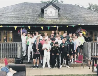  ??  ?? West Chiltingto­n & Thakeham’s first, second and third XIs celebrate their successes at The Recreation Ground