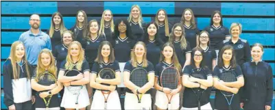  ?? ?? Back (l-r): Abby Redfearn, Madison Nelson, Trinity Nelson, Breck Sufficool, Abby Martineck, Faith Orner, Olivia Ingstad. Middle (l-r): Coach Matt Nielson, Faith King, Kailee Nielson, Chelsea Urbano, Savannah Huffstutle­r, Anna McMenamin, Jordyn Aarseth, Coach Susan Kringlie. Front (l-r): Coach Hannah Aberle, Ella Olson, Georgia Zaun, Kylie VanBruggen, Alyssa Thomsen, Elle Pederson, Serenity Rowh, Payton Lessin, Coach Sara Aberle. Front (l-r): Coach Hannah Aberle, Ella Olson, Georgia Zaun, Kylie VanBruggen, Alyssa Thomsen, Elle Pederson, Serenity Rowh, Payton Lessin, Coach Sara Aberle.