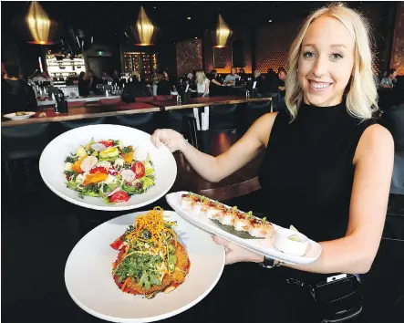  ?? PHOTOS: DARREN MAKOWICHUK ?? An array of tasty plates are served up by Sarah at Joey Chinook restaurant.