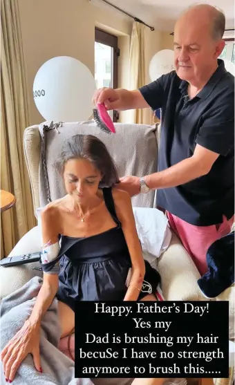  ?? ?? Precious time together: Dame Deborah has her hair brushed by father Alistair