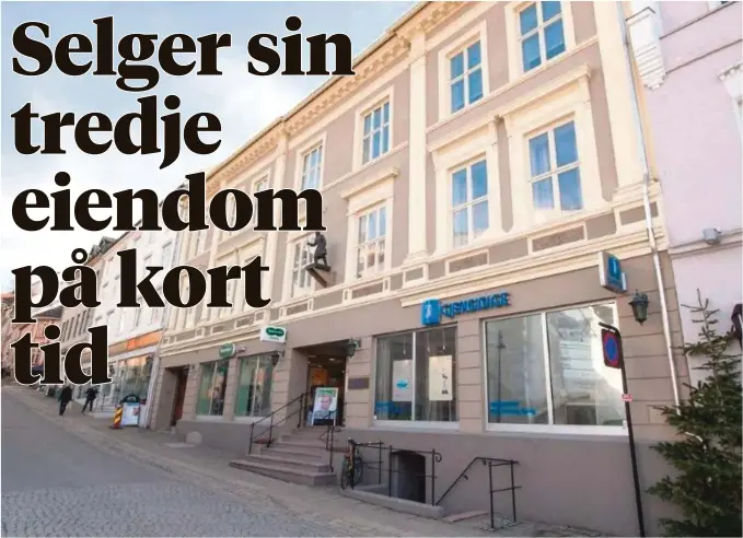  ?? FOTO: NAERINGSME­GLEREN SAEDBERG & HODNE ?? 16 MILLIONER: Bendikskle­iv 2, rett ved Torvet i Arendal, er til salgs for 16 millioner.