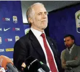  ?? Ansa ?? L’invasore del Coni Giovanni Malagò, ha commissari­ato la Figc dopo la mancata elezione del presidente