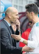  ?? FOTO: EFE ?? Zidane elogió a Cristiano Ronaldo