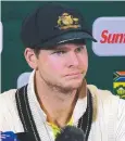  ??  ?? LOW POINT: Steve Smith admits to ball tampering at a press conference at Cape Town on March 24, 2018.