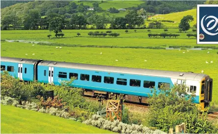  ??  ?? An Arriva train crossing the Dyfi valley, in Mid-Wales. Arriva is a subsidiary of German state-owned Deutsche Bahn