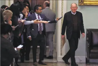  ?? Steve Helber / Associated Press ?? The announceme­nt by influentia­l Sen. Lamar Alexander, RTenn., that he’ll oppose calling more witnesses all but dashed Democratic hopes of hearing more testimony in the impeachmen­t trial.