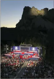  ?? AP PHOTO/ALEX BRANDON ?? President Donald Trump speaks at Mount Rushmore National Monument Friday, July 3, in Keystone, S.D.