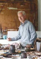  ??  ?? Hugh Buchanan in his East Lothian studio —he describes himself as ‘a disciple of Cotman’