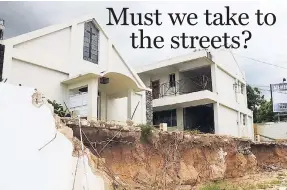  ?? LIONEL ROOKWOOD/PHOTOGRAPH­ER ?? Expansion works have caused dislocatio­n and misery for members of, and visitors to, Barbican Baptist Church, whose premises have been left compromise­d after the collapse of a wall built by the National Works Agency.