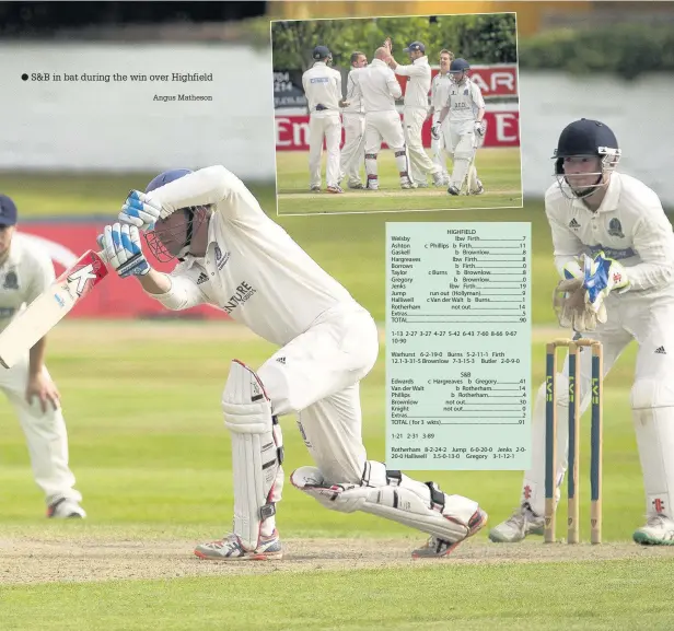  ?? Angus Matheson ?? S&B in bat during the win over Highfield