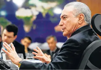  ?? MARCOS CORRÊA/PR ?? Origem. Temer vetou medidas propostas pela Comissão Mista do Orçamento à LDO