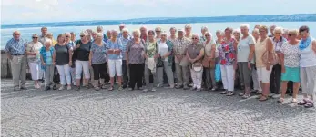  ?? FOTO: PR/SELG ?? Die Seniorengr­uppe aus Riedlingen vor der Kulisse des Bodensees.