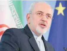  ?? ARCHIVO ?? Mohamad Zarif denunció quel Gobierno estadounid­ense le había negado el visado.