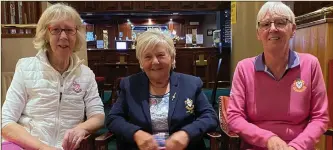  ?? ?? Right: Pictured at the Bridie Montague Memorial competitio­n prize-giving are Susie Dorrian (Front 9), Lady Captain Eleanor Hetheringt­on, and winner Doreen Scott.