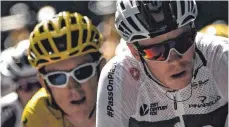  ?? FOTO: AFP ?? Konkurrent­en im Team – Geraint Thomas (li.) und Chris Froome.