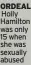  ?? ?? ORDEAL Holly Hamilton was only 15 when she was sexually abused