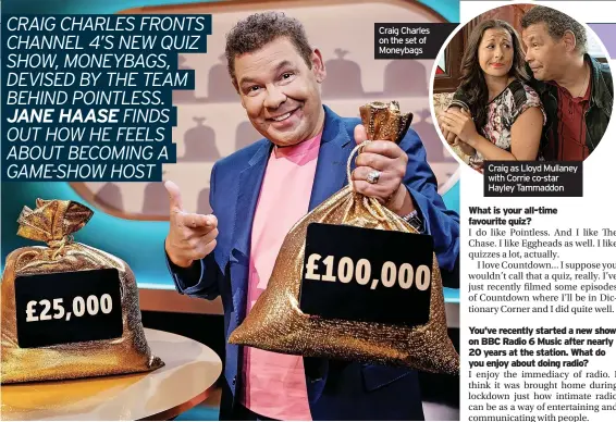  ?? ?? Craig Charles on the set of Moneybags