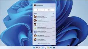  ?? ?? Microsoft is adding Teams Chat to the Taskbar.