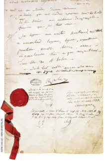  ??  ?? PRIMER CODICILIO. MANUSCRITO
CON LAS ÚLTIMAS VOLUNTADES DE NAPOLEÓN, DATADO EL 16 DE ABRIL DE 1821.