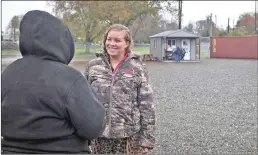  ?? Chris Kaufman/ Appeal-Democrat ?? Mary Ontiveros talks with Heather Brewer last November at 14Forward in Marysville. Both women were residents of the temporary housing, through Yuba County.