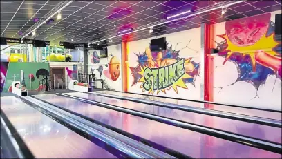  ??  ?? The 10-pin bowling alley, which reopens on Sunday, has four lanes