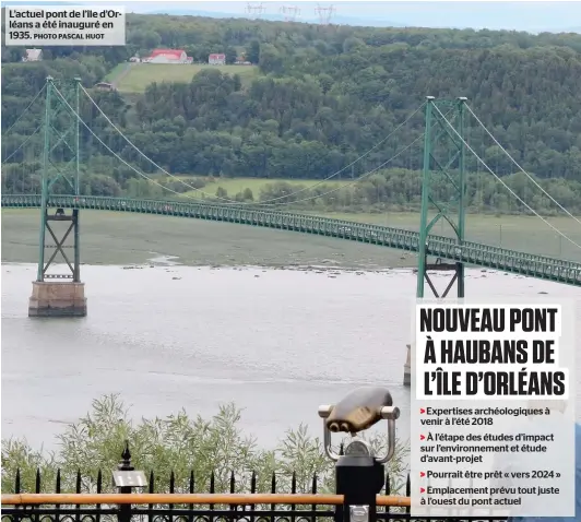  ?? PHOTO PASCAL HUOT ?? L’actuel pont de l’île d’orléans a été inauguré en 1935.