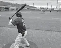  ?? Michael Baron, File ?? Calhoun’s Parker Lester prepares for an at-bat during the Yellow Jackets’ region game against the Coahulla Creek Colts at Calhoun High School.