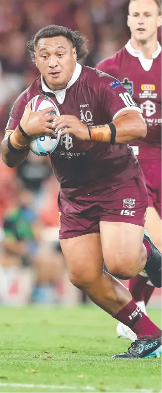  ??  ?? Giant prop Josh Papalii in action for the Maroons. Picture: Getty