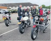  ?? ?? Three modern Japanese classics – a Suzuki GSX-R750, a Kawasaki Zephyr 750 and, of course, a Honda CBX1000 – and all welcome on the run.