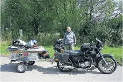  ?? ?? Katy and the bike at Glastonbur­y.