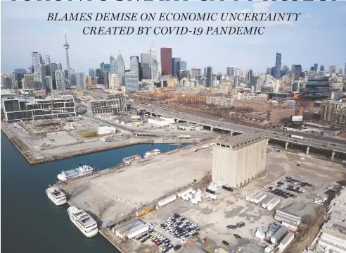  ?? THE CANADIAN PRESS / SIDEWALK LABS ?? The Toronto eastern waterfront site of Sidewalk Lab’s smart city proposal.