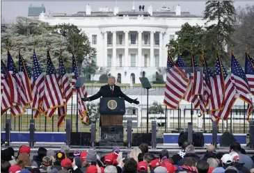  ?? JACQUELYN MARTIN — THE ASSOCIATED PRESS FILE ?? President Donald Trump speaks at a rally in Washington on Jan. 6.