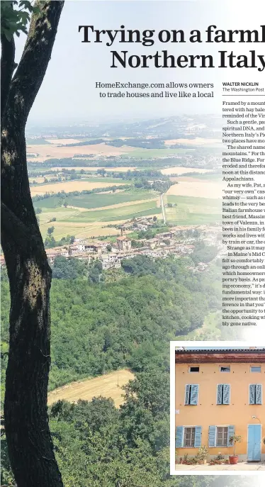  ??  ?? The view from the top of Sacro Monte di Crea, a half-hour drive from the HomeExchan­ge farmhouse.